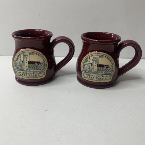 Lot of 2 2017 College of the Ozarks Point Lookout Missouri Deneen Potter Mugs - Picture 1 of 12